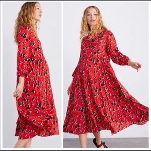 Zara Red Floral Dress
